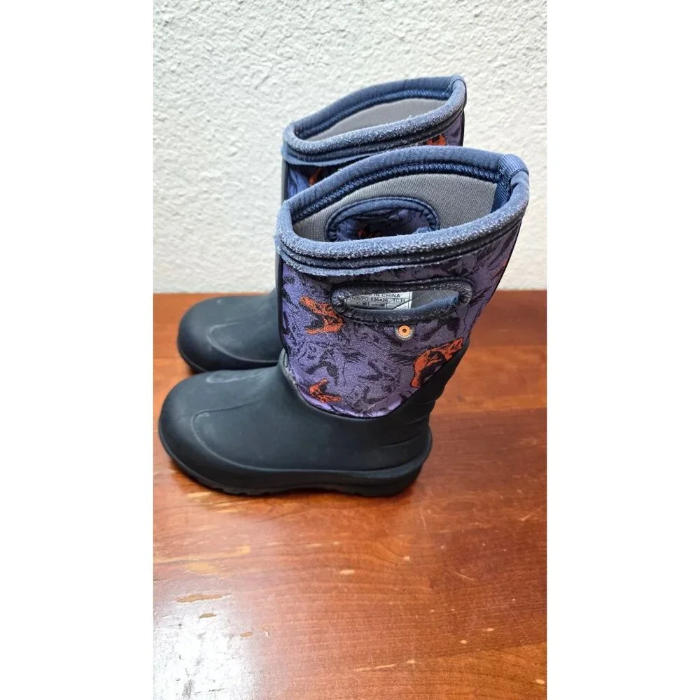 Bogs Kids Insulated Waterproof‎ Dinosaur Print Neoprene/ Rubber Boots Size 11